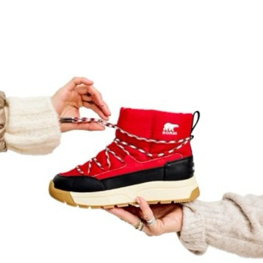 SOREL Whitney III Waterproof Bootie, Winter/Snow Boot,‎ Red, Size 8.5, NWT